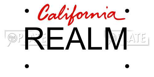 REALM California License Plate