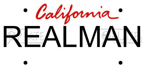 REALMAN California License Plate