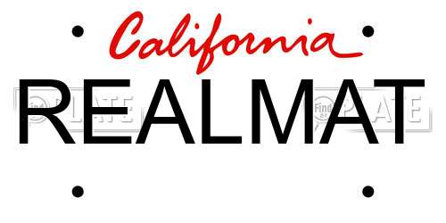 REALMAT California License Plate