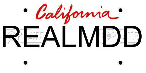REALMDD California License Plate