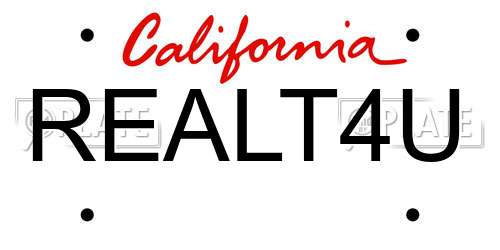 REALT4U California License Plate