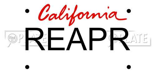 REAPR California License Plate