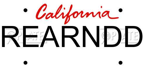 REARNDD California License Plate
