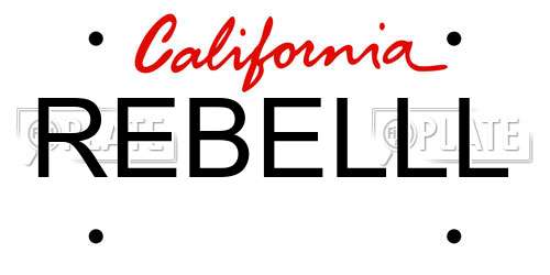 REBELLL California License Plate