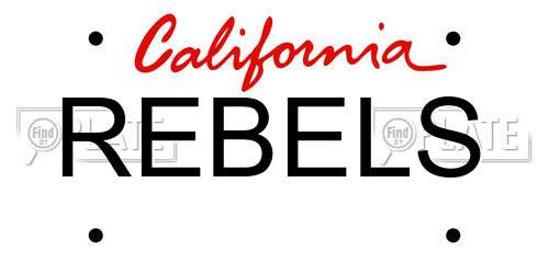 REBELS California License Plate
