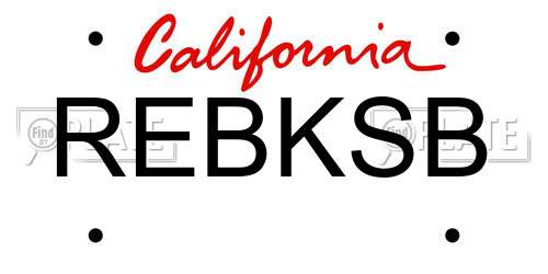 REBKSB California License Plate