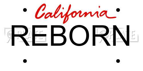 REBORN California License Plate