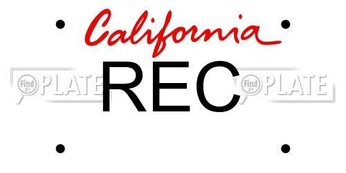 REC California License Plate