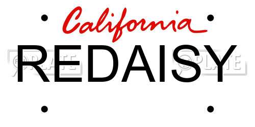 REDAISY California License Plate