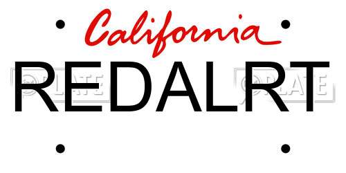 REDALRT California License Plate