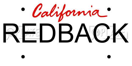 REDBACK California License Plate