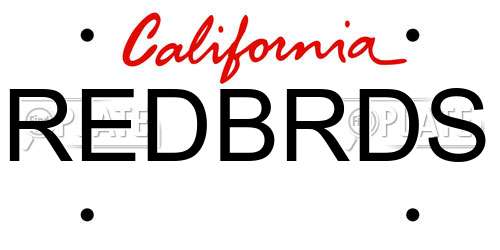REDBRDS California License Plate