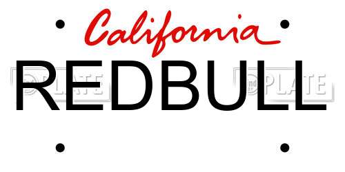 REDBULL California License Plate