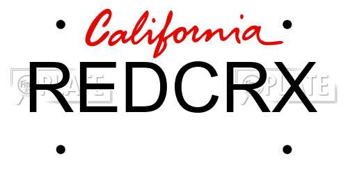REDCRX California License Plate
