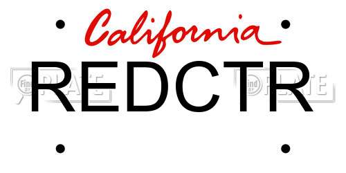 REDCTR California License Plate