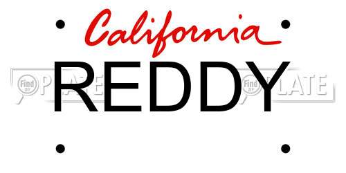 REDDY California License Plate