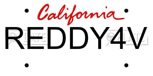 REDDY4V California License Plate