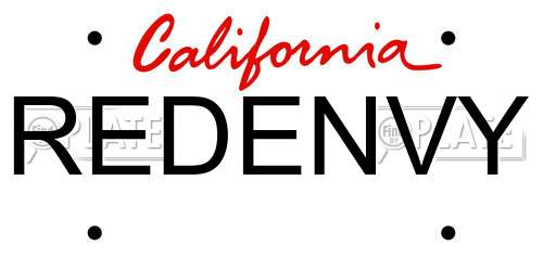 REDENVY California License Plate