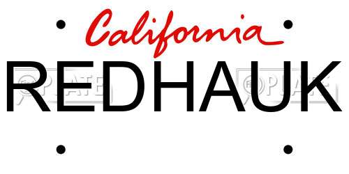 REDHAUK California License Plate