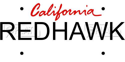 REDHAWK California License Plate