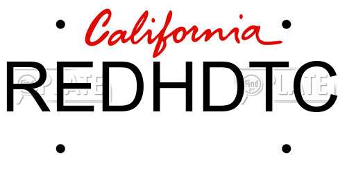 REDHDTC California License Plate