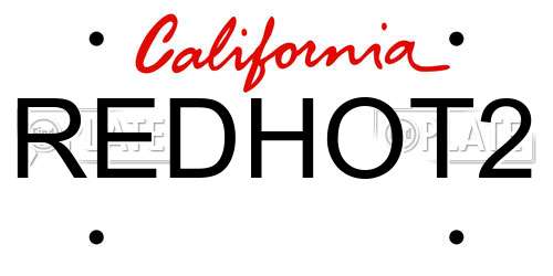 REDHOT2 California License Plate