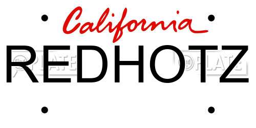 REDHOTZ California License Plate