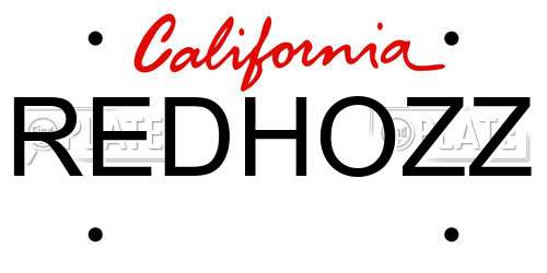 REDHOZZ California License Plate
