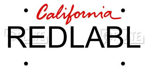 REDLABL California License Plate