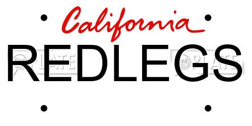 REDLEGS California License Plate