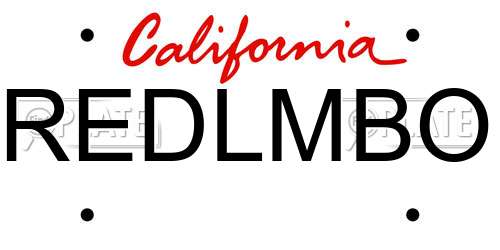 REDLMBO California License Plate