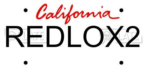 REDLOX2 California License Plate