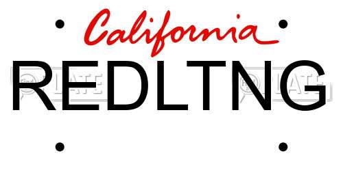 REDLTNG California License Plate