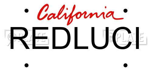 REDLUCI California License Plate