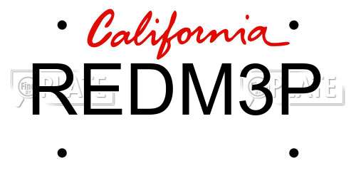 REDM3P California License Plate