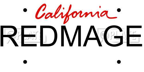 REDMAGE California License Plate