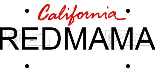 REDMAMA California License Plate