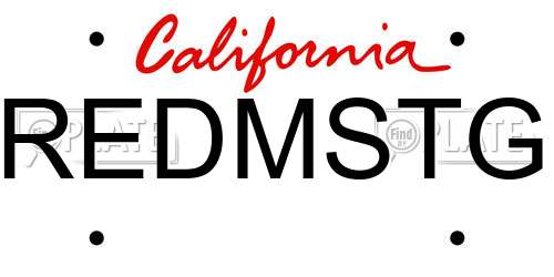 REDMSTG California License Plate