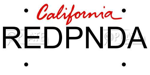 REDPNDA California License Plate