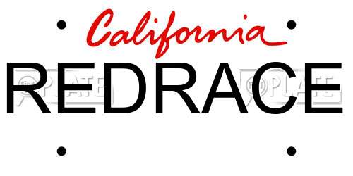 REDRACE California License Plate