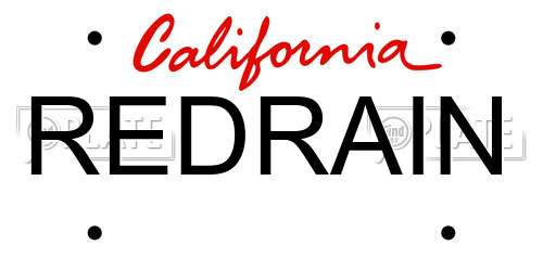 REDRAIN California License Plate