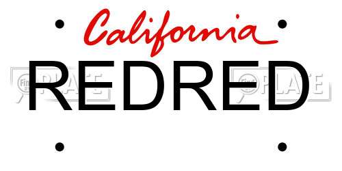 REDRED California License Plate