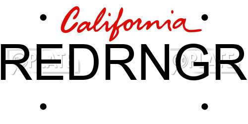 REDRNGR California License Plate