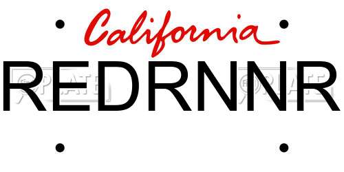REDRNNR California License Plate