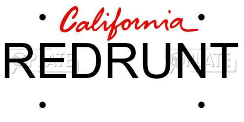 REDRUNT California License Plate