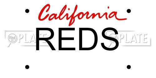 REDS California License Plate