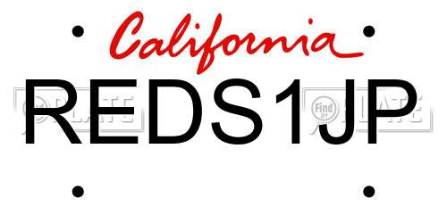 REDS1JP California License Plate