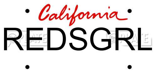 REDSGRL California License Plate