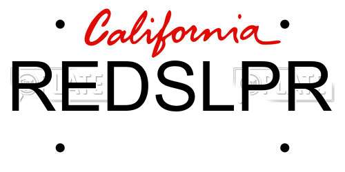 REDSLPR California License Plate