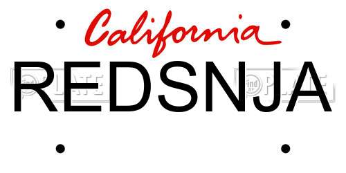 REDSNJA California License Plate